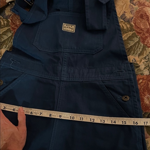Hey Gang: Knee Patch Overalls in French Blue: size 00 - Picture 8 of 8